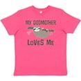thumbnail image 3 of Inktastic My Godmother Loves Me Girls Sloth Youth T-Shirt, 3 of 5