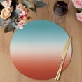 thumbnail image 3 of Red Teal Ombre Round 13 Inch Placemats Set of 4, Contemporary Abstract Gradient HeatResistant Non Slip Place Mats for Dining Table, Wipeable Braided Kitchen Table Mats for Housewarming, 3 of 9