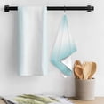 thumbnail image 3 of Teal Ombre Kitchen Towel Dish Cloths Set of 4, Microfiber Soft Kitchen Hand Towels, Turquoise White Gradient Modern Abstract Art Absorbent Quick Drying Dishcloths 18 x 28 Inches, 3 of 8