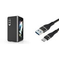 thumbnail image 1 of Bemz Premium Bundle for Samsung Galaxy Z Fold 3 5G: Slim Snap-On Protector Case (Black), Nylon Braided USB-C to USB-A Cable (3 Feet), 1 of 9
