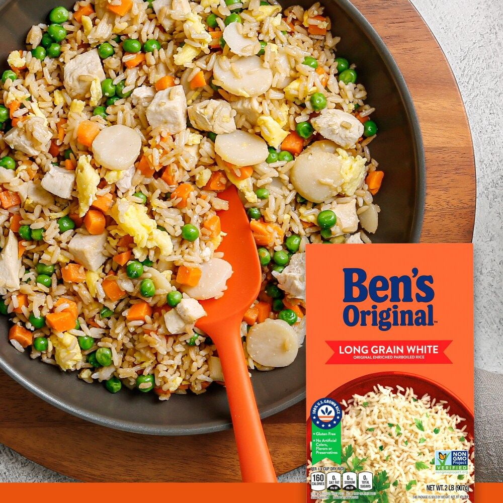 Bens Original Converted Brand Enriched Long Grain White Rice, Parboiled Rice, 2 lb Box - Pack of 3