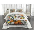 thumbnail image 3 of Ambesonne Letter E Quilted Bedspread Set 2 Pcs, Sports Name Initials, Twin Size, Multicolor, 3 of 5