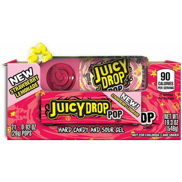 Juicy Drop Pop Variety Pack, Assorted Flavors Sweet Lollipops with Sour
