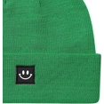 thumbnail image 2 of Gorro de punto con cara sonriente para hombre/mujer, Kelly Green Smile, 2 of 4