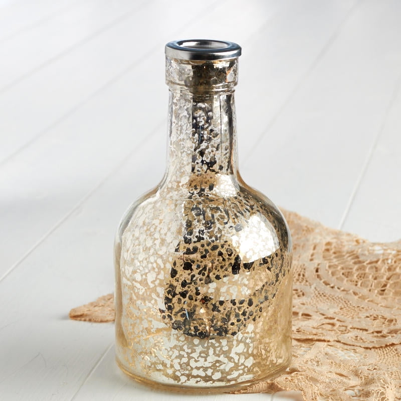 Mercury Glass Bottle Candlestick Holder3 Pieces Mercury Glass Bottle Candlestick Holder3 Pieces