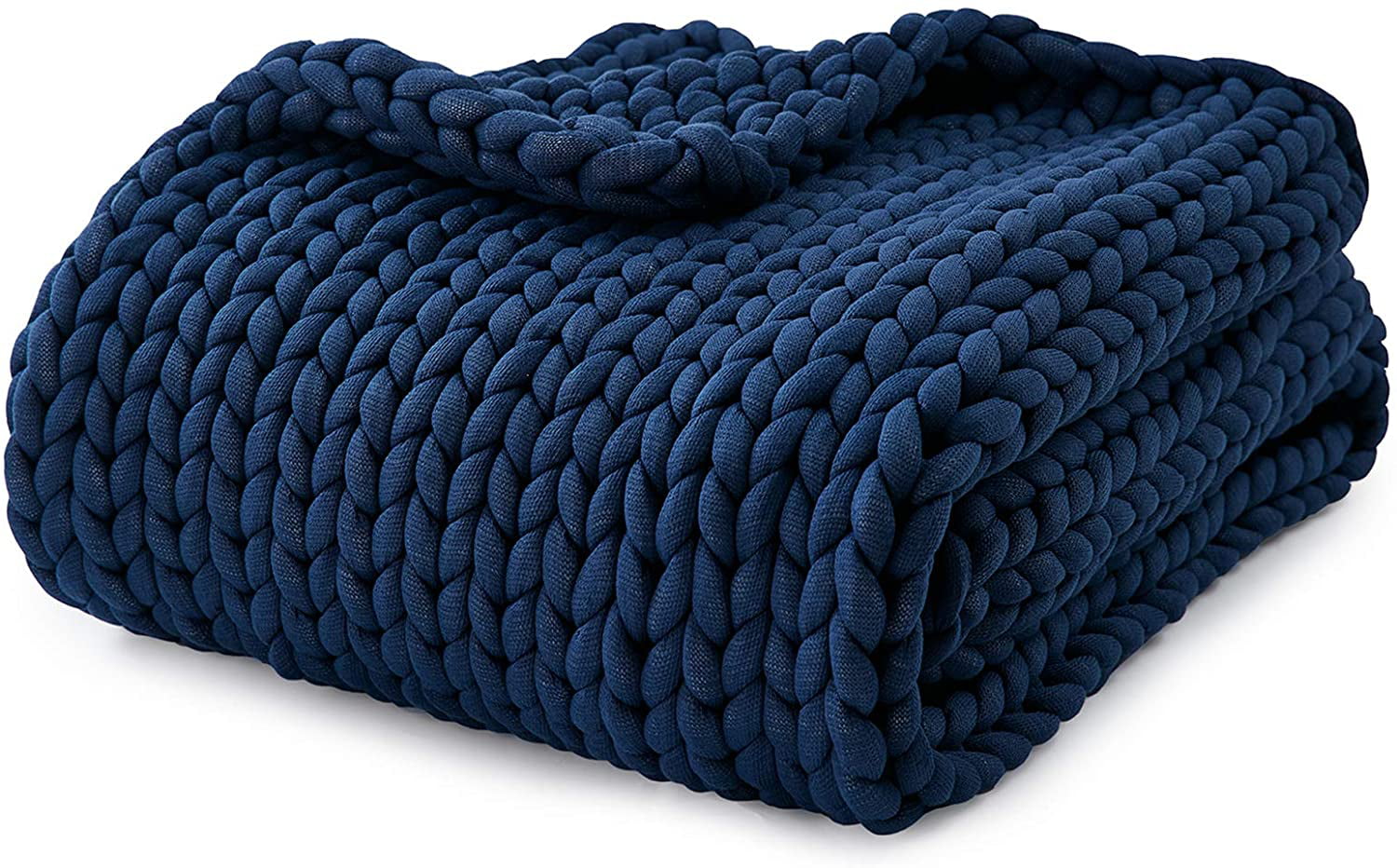 YnM Velvet Knitted Weighted Blanket, Hand Made Chunky Knit Weighted
