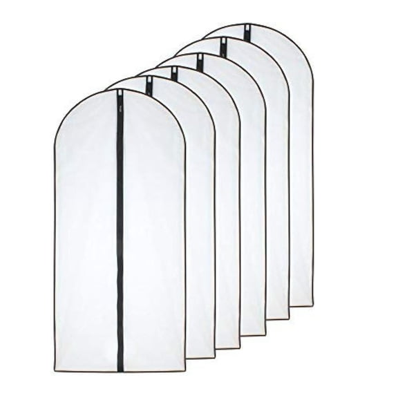 6 Pcs Hanging Garment Bag Resistant Clothes Cover Bags 23.6 x 47 inch Lightweight Suit Bag Black Zipper Clothes Protectors for Suit Dresse Coat