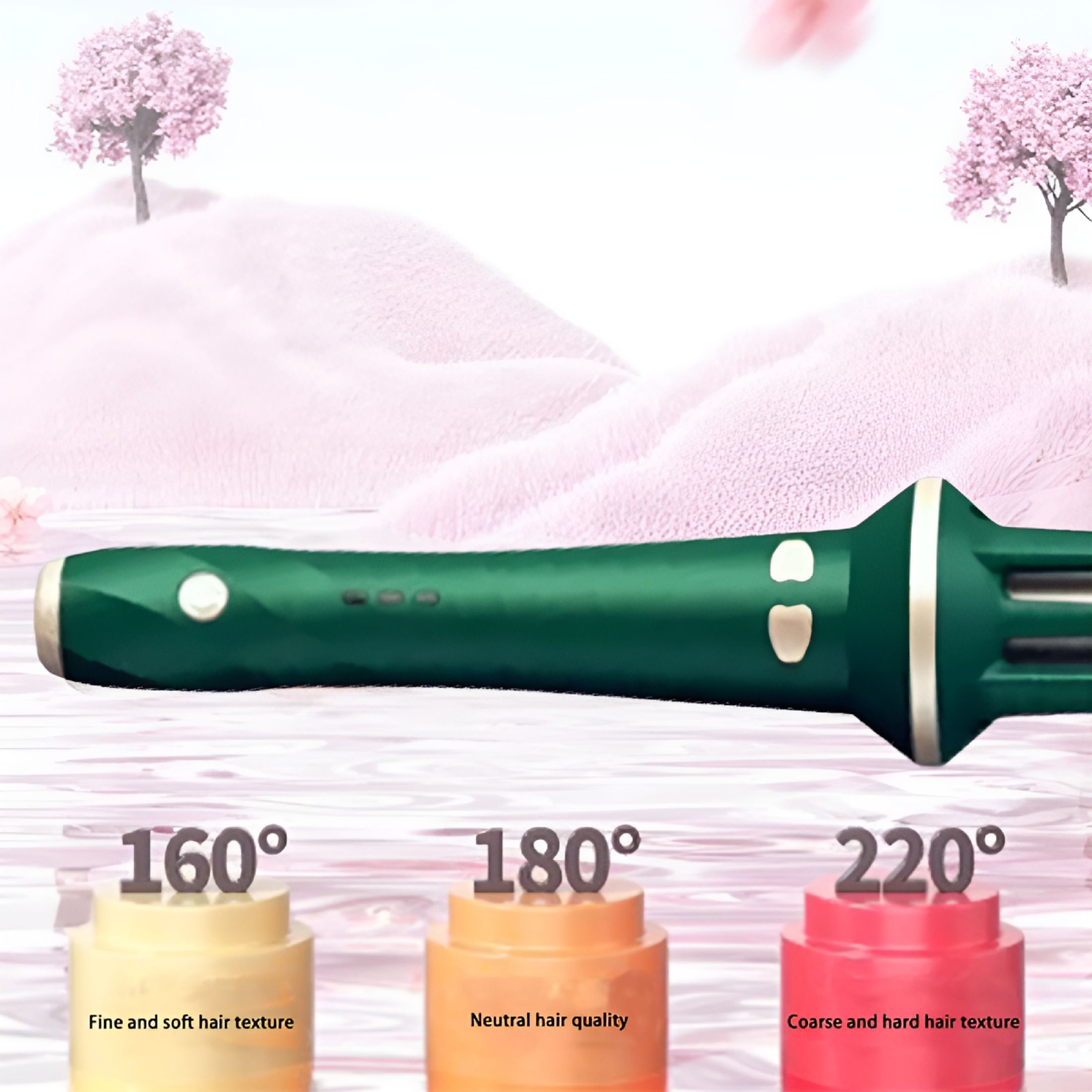 EXLEAF 2" Large Barrel Long Curling Wand Dual Voltage,Auto Rotate