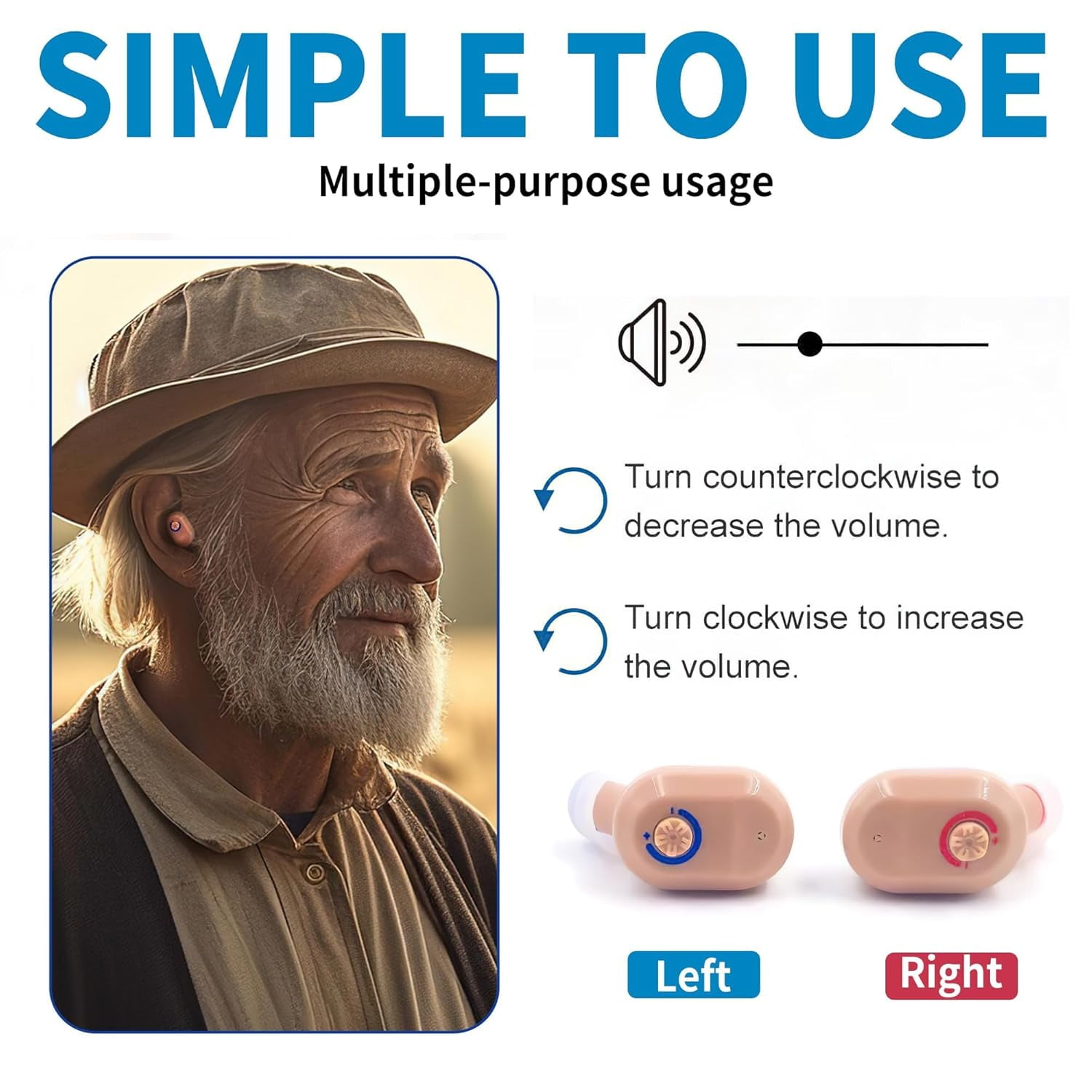 SUWU Hearing Aids for Seniors, Rechargeable Personal Sound Amplifiers for Severe Hearing Loss, Hearing Amplifiers for Adults with Noise Cancelling, Magnetic Charging Case