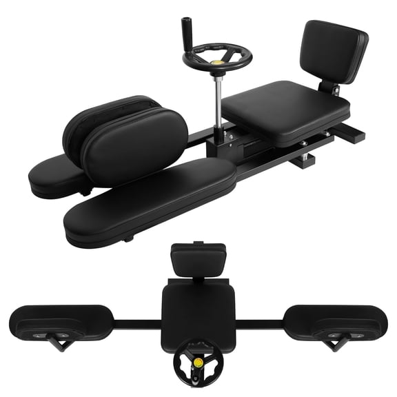 62.2" Leg Stretcher with Steel Frame, Black Leg Stretching Split Machine with 330 LBS Capacity & 0~240° Range, Flexibility Stretching Machine with 6" PU Cushion & 360° Casters, for Personal Training