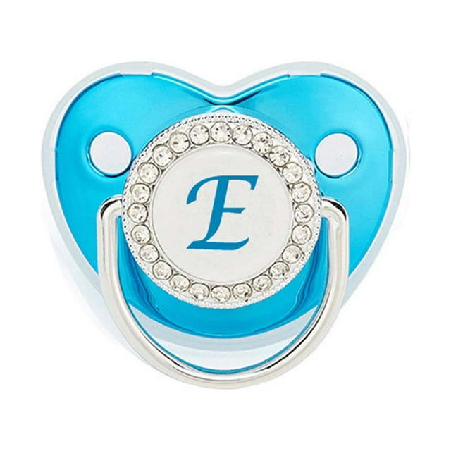 DPTALR Baby Pacifier 26 Letter Name Initials Clip Silicone Baby Pacifier Golden Shiny Newborn Pacifier