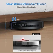 ECOVACS DEEBOT T50 PRO Omni Robot Vacuum and Mop, 3.19” Ultra-Slim, 15,000Pa Suction