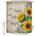 thumbnail image 2 of Sunflower Vintage Shower Curtains for Bathroom, Rustic Retro Floral Spring Summer Waterproof Fabric Shower Curtain, Decorative Bathroom Curtain for Bathtub, 72"x78" , No Hooks Included, 2 of 9