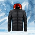 thumbnail image 4 of Wrtxtat Men's Full Zip Jackets Drawstrings Winter Warm Solid Color Midweight Puffer Coats with Pockets Detachable Hood Outerwear Black M, 4 of 9