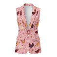 thumbnail image 2 of Uorisanigo Cute Chicken Print Women's Jacket Vest Open Front Women's Sleeveless Vest Blazer V Neck Vests Blazer Elegant Size S Outerwear, 2 of 7