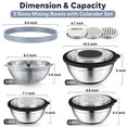 thumbnail image 4 of Vesteel Mixing Bowls with Lids Set of 7, Stainless Steel Nesting Bowls with Colander and 3 Graters for Draining Prepping Slicing, Nonslip Bottoms & Airtight Lid, Size 4.6, 2.6, 1.5 Qt, Black, 4 of 8