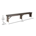 thumbnail image 5 of Flash Furniture Hercules 8' x 12" Antique Rustic Mahogany Solid Pine Folding Farm Bench with 3 Legs, 5 of 9