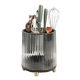 thumbnail image 1 of Kitchen Knife Utensil Holder Rotating Knife Block Holder with Scissors Slot Multifunctional Countertop Utensil Organizer Black, 1 of 6