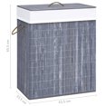 thumbnail image 4 of vidaXL Panier à Linge en Bambou Gris 83 L, 4 of 5