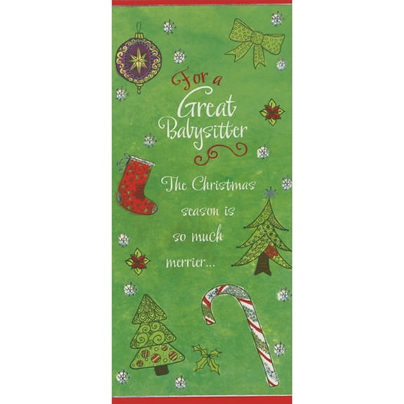 Designer Greetings Season is So Much Merrier: Gift Card Holder / Money Holder Christmas Card for Babysitter