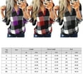 thumbnail image 2 of Women Long Sleeve Blouse V Neck Shirt Lady Plaid Shirt Autumn Checked Baggy T Shirt Tops Blouse Size S-3XL, 2 of 6
