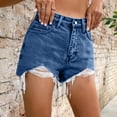 thumbnail image 4 of Wuphunn Womens Jean Shorts Womens Running Shorts Biker Shorts Women Tummy Control Stretchy Jean Shorts for Women Pull on Jeans for Women Dressy Shorts Dark Blue XXXXXL, 4 of 7
