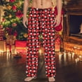 thumbnail image 2 of CONZONE Christmas Mens Pajamas Pant Wide Leg Pajama Pants for Men Casual Xmas Snowflake Graphic Soft Loose Fit Fall Winter Pjs Trousers Cozy Homewear Loungewear, 2 of 4
