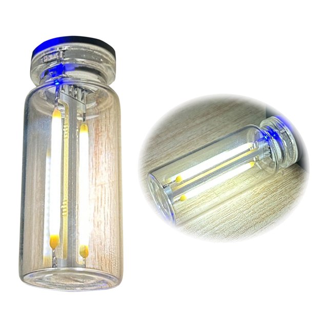 Lámpara de noche USB Zhouqiannn, nueva lámpara de ambiente para mesita de noche de automóvil, luz de noche con movimiento de botella de vidrio LED de cerámica, luz de plasma alimentada por batería,