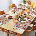 thumbnail image 2 of Pioneer Flower Floral Print Pattern Summer Placemats Table Placemats Set Of 4-Linen Kitchen Washable Placemats Table Mats 12x18 Inch Non-Slip Heat Resistant, 2 of 5