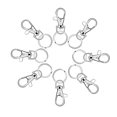 thumbnail image 4 of Juego De Cierre De Pinza De Langosta, Rodamiento De Carga, Gancho De Presión Giratorio, Manualidades Diy, Llavero De Metal, Gancho A Prueba De Herrumbre 50 Uds. De Ganchos + 50 Uds. De Anillos Cateissary HA021475-00, 4 of 6