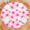 thumbnail image 2 of Elegant Floral Round Tablecloth with Elastic Fit, Soft and Lightweight Polyester for Home or Outdoor Use, Fits 44-52 Inch Tables, 2 of 7