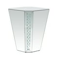 thumbnail image 6 of DecMode 20" x 24" Silver Glass Mirrored Geometric Accent Table, 1-Piece, 6 of 9
