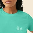 thumbnail image 5 of Dalix Be Kind Embroidered Cotton Relaxed Fit Short Sleeve Crewneck Tee Shirt Women in Teal S Small, 5 of 5