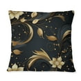 thumbnail image 2 of Designart "Mysterious Elegance In Black And Gold I" Marble Printed Throw Pillow, 2 of 5