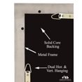 thumbnail image 4 of Contemporary Brushed Metal Wall Mirror | Glass Panel Black Framed Squared Corner Deep Set, 4 of 6
