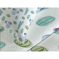 thumbnail image 4 of Ambesonne Mexican Quilted Bedspread Set 3 Pcs, Botanic Desert Flowers, Queen Size, Blue, 4 of 5