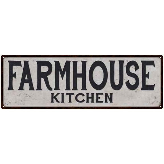 Farmhouse Kitchen Vintage Reproduction Black White 6x18 Metal Sign 206180023034
