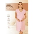 thumbnail image 6 of Ekouaer Womens Nursing/Delivery/Labor/Hospital Gown Nightdress Short Sleeve Maternity Nightgown with Snap, 6 of 7