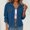 Blue, variant on Women's Corduroy Button-Front Cardigan Jacket,Mid-Length Long Sleeve Lapel Collar Shacket for Coffee Meetups, Weekend Shopping Trips and Casual Outdoor Strolls