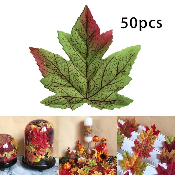 50 piezas hojas artificiales de arce Colcomx Hoja boda fiesta cumpleaños bebé H