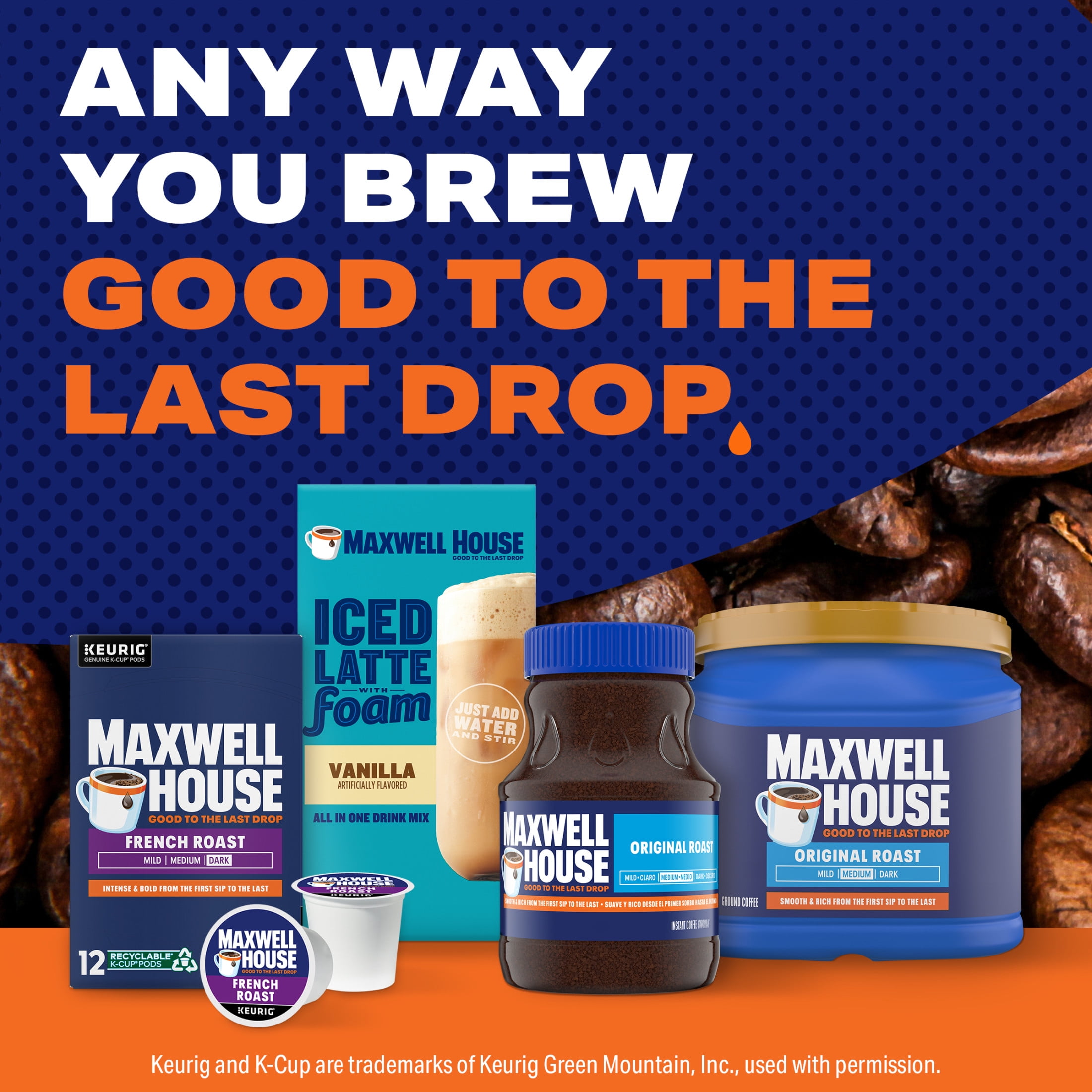 Maxwell House French Roast Dark Roast K-Cup® Coffee Pods, 12 ct Box