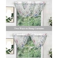 thumbnail image 5 of Waterfall Valances for Windows, Pink Blue Spring Floral Kitchen Sheer Valance Curtains, Watercolor Elegant Botanical Rod Pocket Elegant Swag Valances for Living Room Bedroom, 47.2"x38.5", 3 Panel, 5 of 8