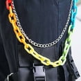 thumbnail image 6 of FAIOIN Rainbow Acrylic Wallet Chains Black Jean Rock Punk Keychain Pants Belt Chain Jean Chains for Men for Key Metal Wallet Ch, 6 of 9