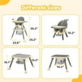 thumbnail image 3 of Zimtown Baby High Chair, 6 in 1 Convertible High Chairs for Babies and Toddlers, Portable Feeding Chair with 5-Point Safety Harness, Adjustable Dining Tray, Gray, 3 of 10