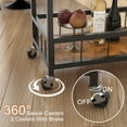thumbnail image 4 of Furmax Mobile Bar Cart, Modern, Industrial, With Wine Rack, Glass Holder, and Wood Storage Shelves, Ideal for Living Room, Kitchen, Bar, Restaurants, and Parties, Black, 4 of 7