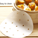 thumbnail image 5 of Paquete de 100 papeles para dim sum de 23 cm como base para vaporeras de bambú, freidoras de aire caliente, vaporeras, revestimientos para airfryer, papel para hornear redondo con revestimiento, 5 of 7