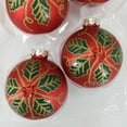 thumbnail image 2 of Holiday Time Dia 65mm Red Flower Glass Ornament, 2 of 5