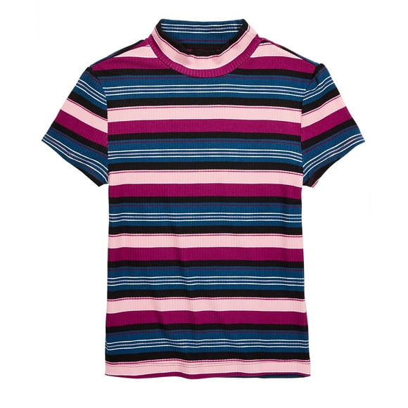 Epic Threads Big Girls Striped Ribbed T-Shirts, Pink, Large