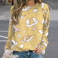 thumbnail image 2 of Gudetama Women's Casual Crew Neck Sweatshirt Long Sleeve Pullover Tops, 2 of 8