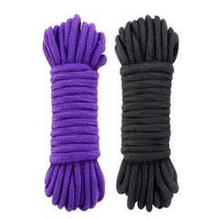 Black Purple Soft Cotton Rope-32 feet 10m Natural Durable Long Cotton Rope 